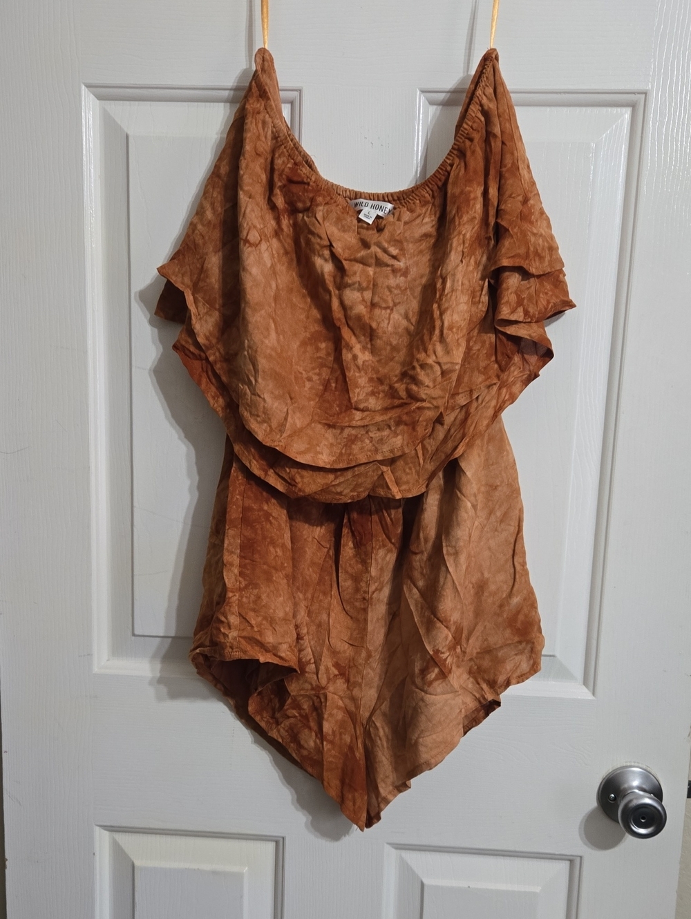 Wild Honey Rust Brown/Orange Layered Ruffle Camisole